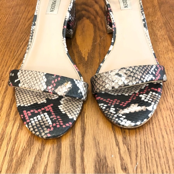 🌈 6/$60, Steve Madden, Ibbie, Snake Print Sandal, Brown/Red, Size 8.5 - Picture 6 of 11